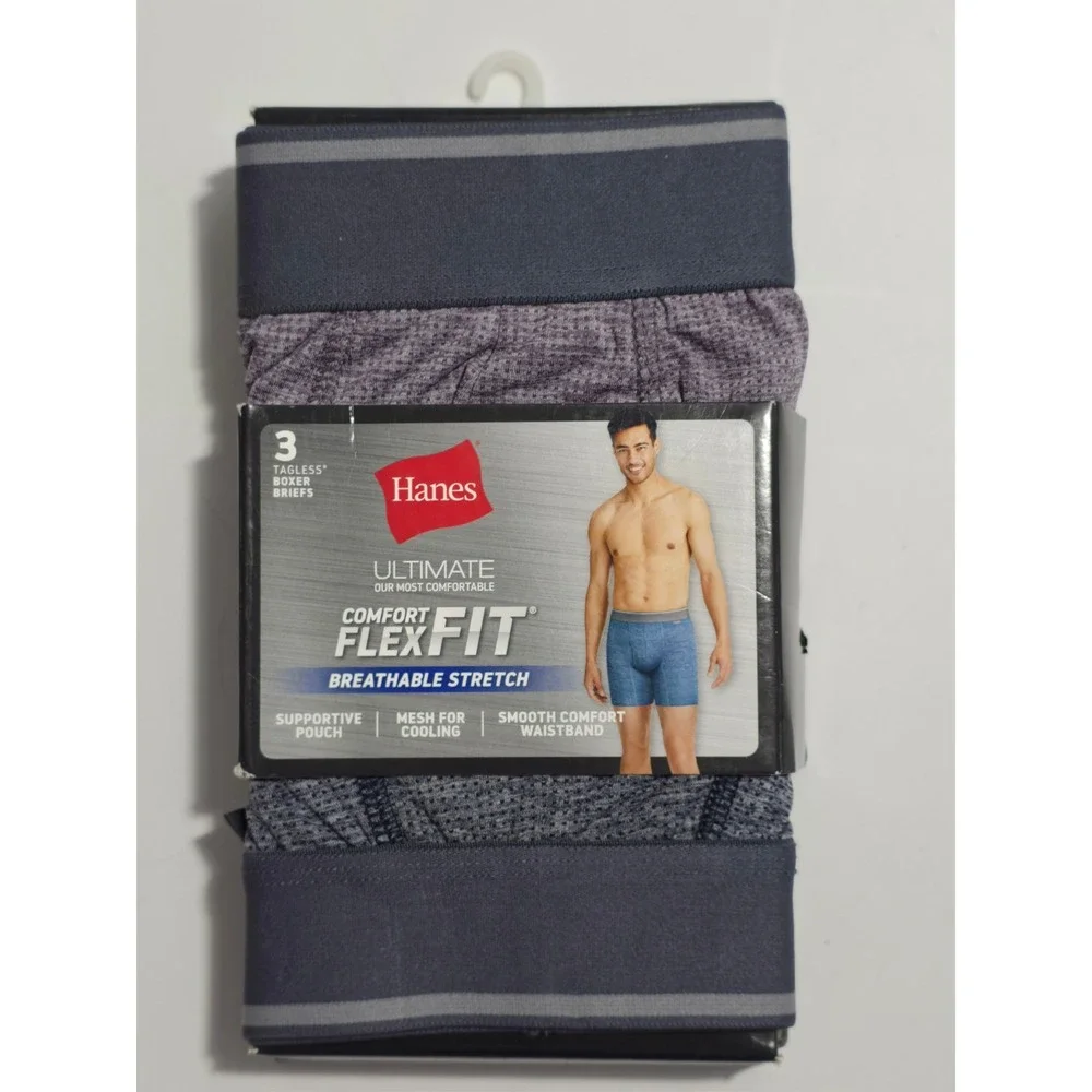 Hanes Boxer Briefs Mens Small Comfort Flex Fit‎ Stretch Comfy Underwear 3-Pack